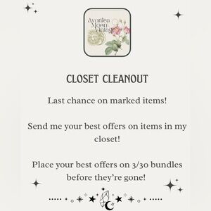 CLOSET CLEANOUT SALE